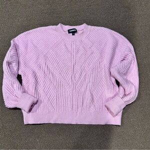 Express Women's Pink Cropped Sweater